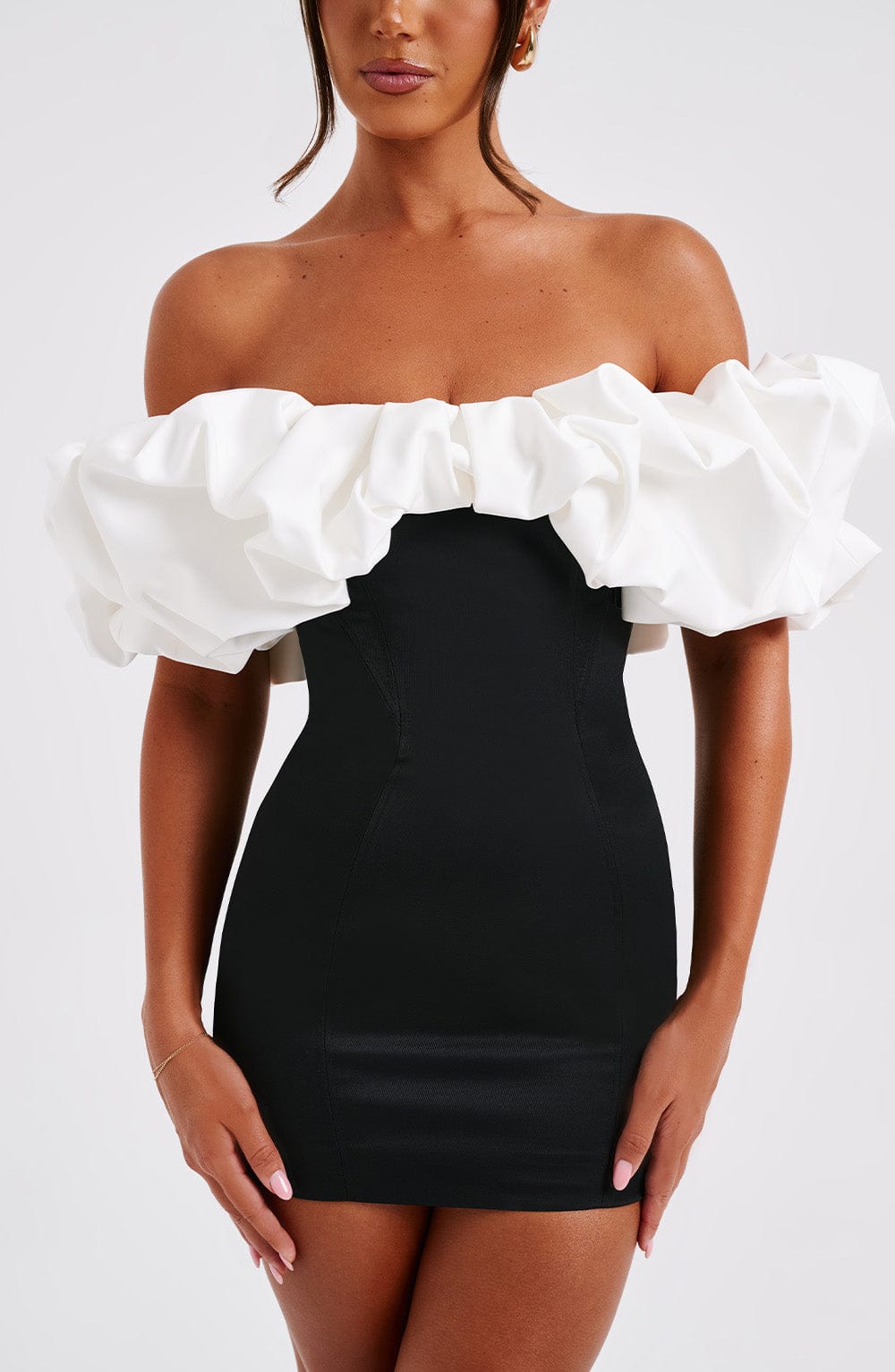 Vestido Mini Allie - Negro/Blanco