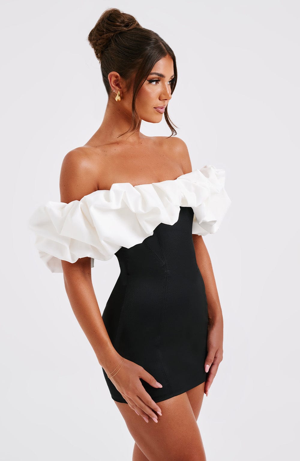 Vestido Mini Allie - Negro/Blanco