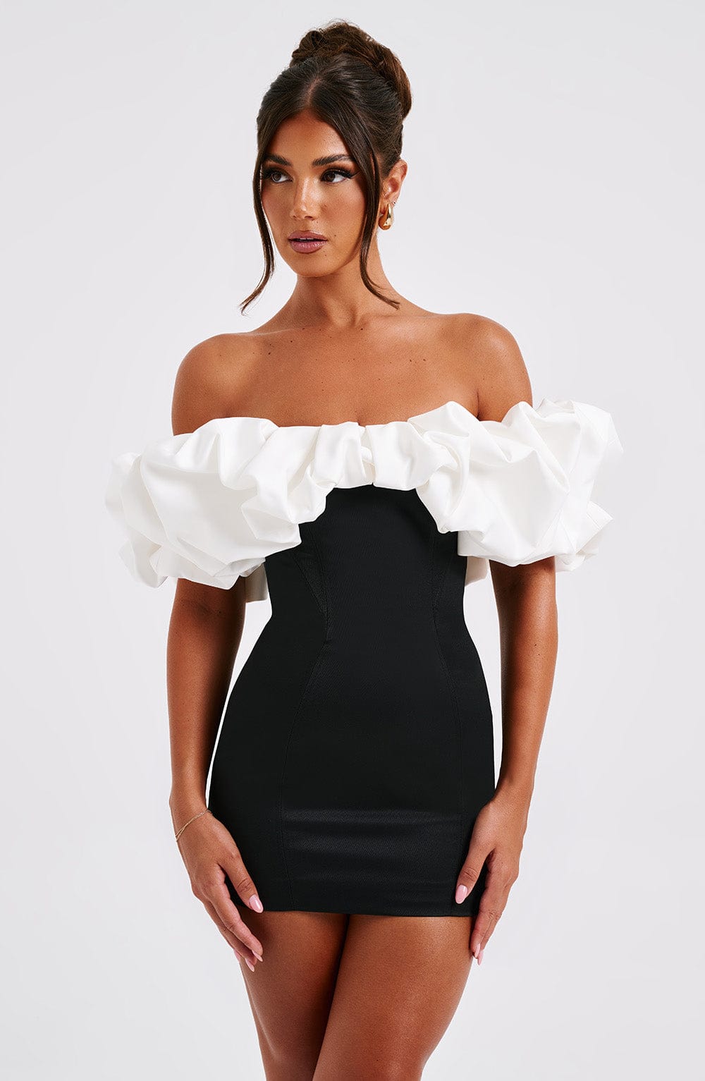 Vestido Mini Allie - Negro/Blanco