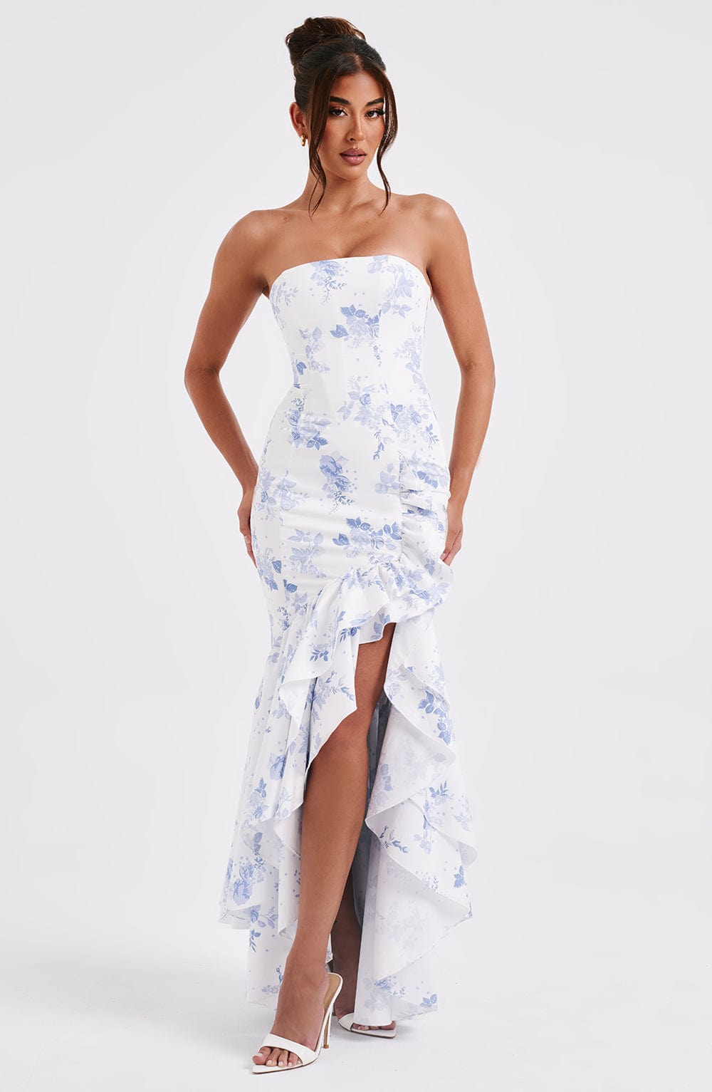 Vestido Maxi Angelina - Estampado Floral en Azul
