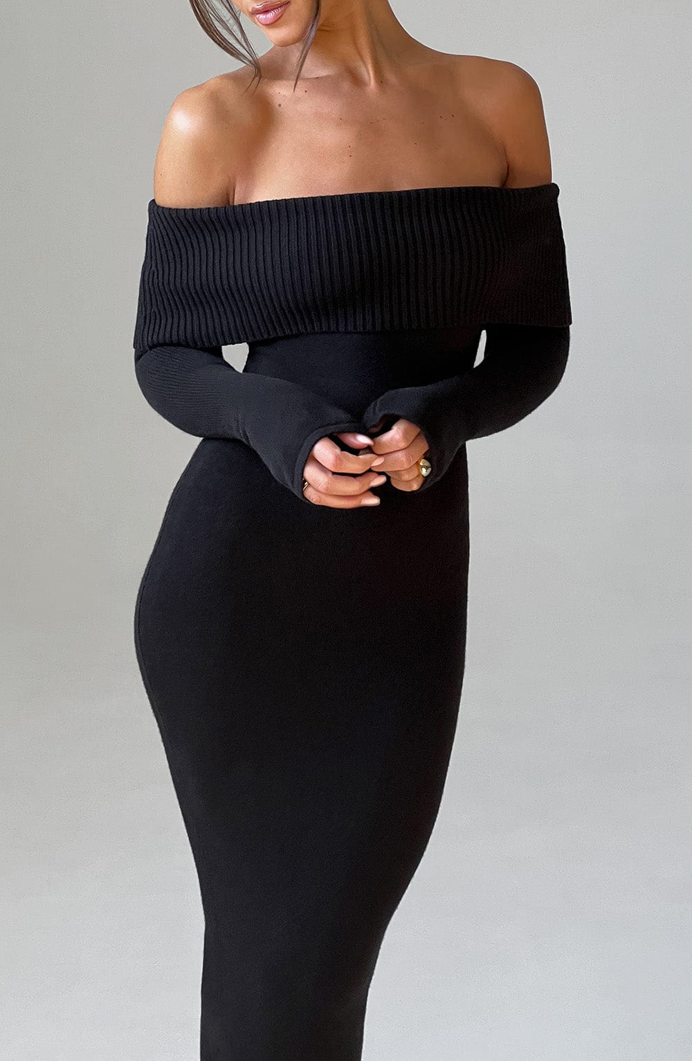 Vestido Maxi de Punto Beverley - Negro
