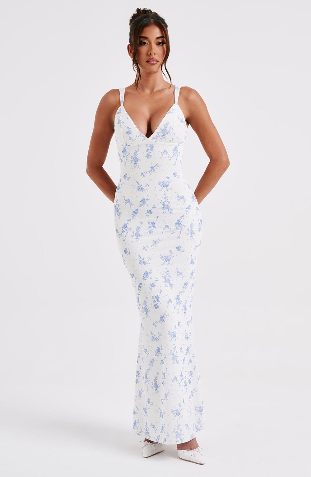 Vestido Maxi Caoimhe - Estampado Ditsy Azul