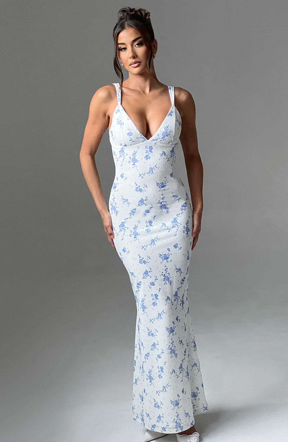 Vestido Maxi Caoimhe - Estampado Ditsy Azul