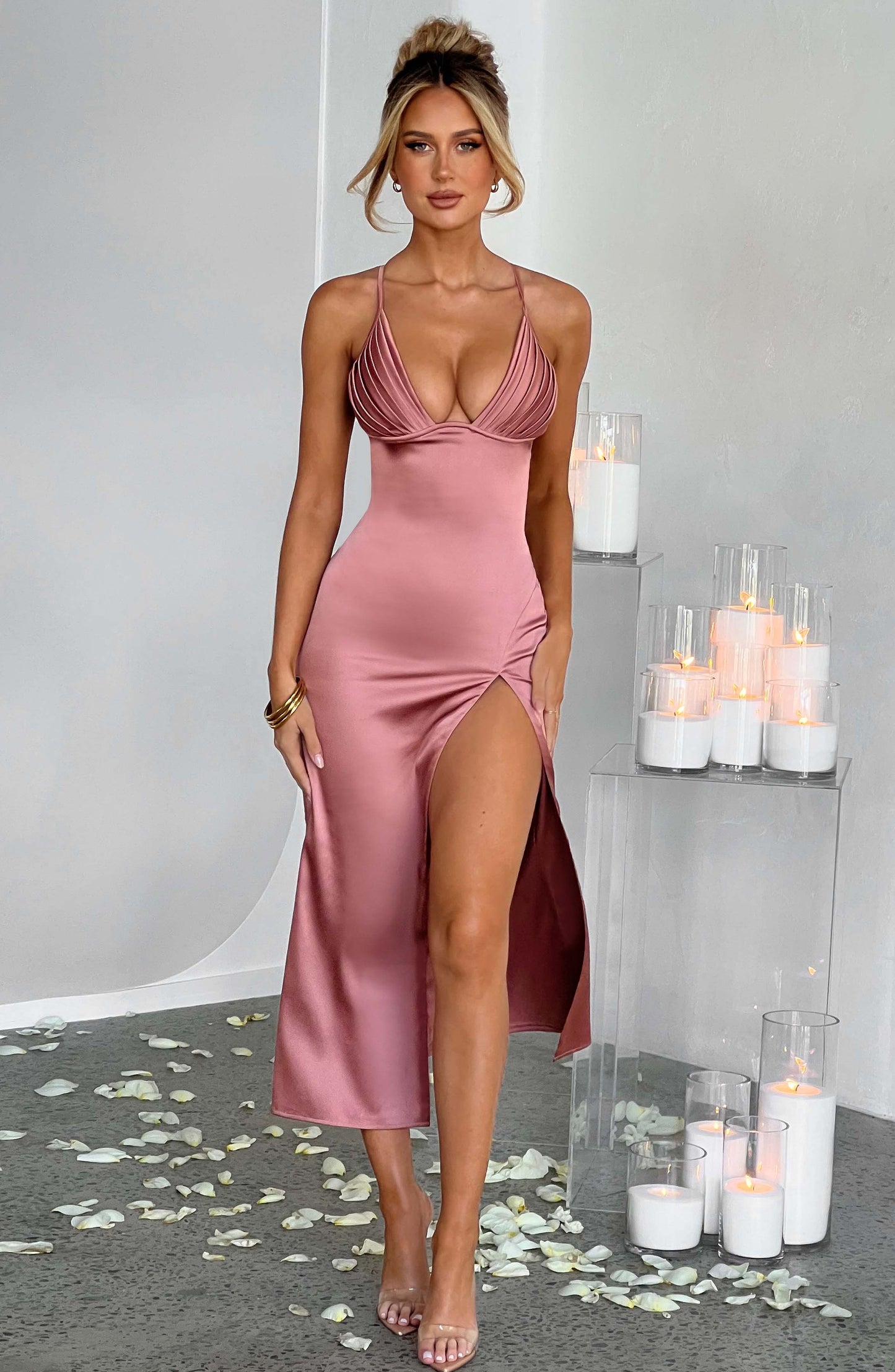 Vestido Midi Cece - Rosa Claro
