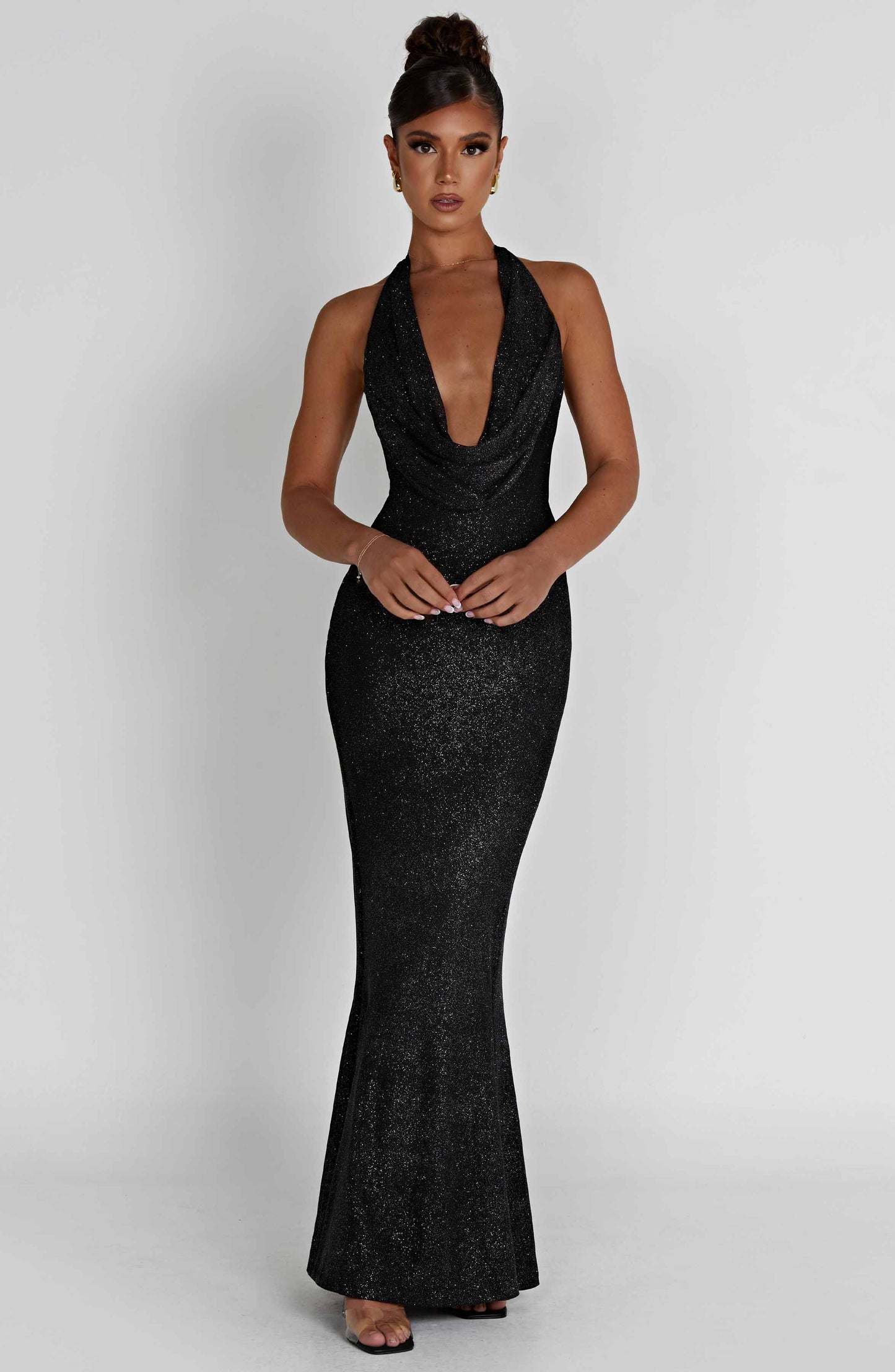 Vestido Maxi Chrishelle - Brillo Negro