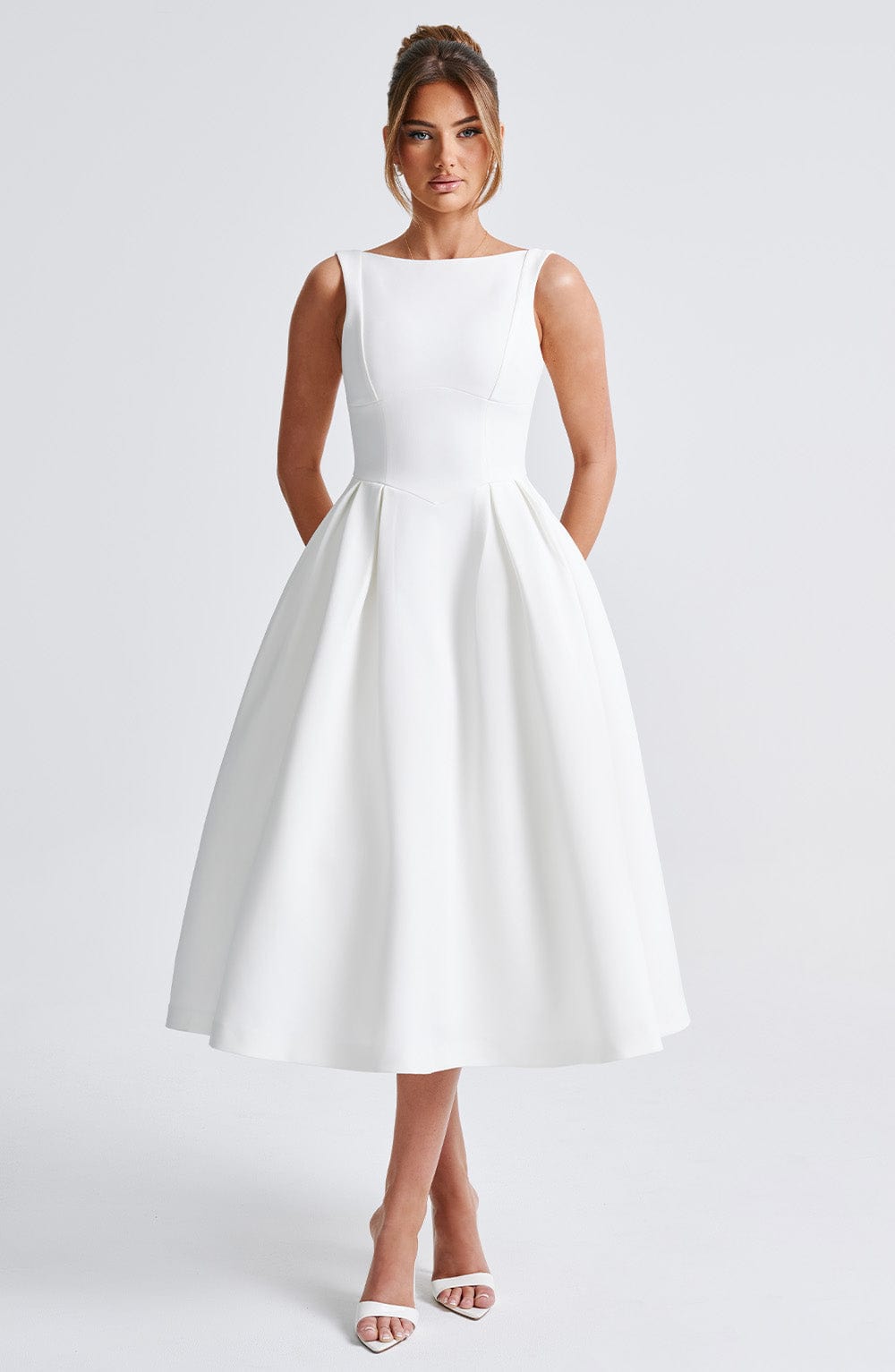 Vestido Midi Clarabella - Marfil