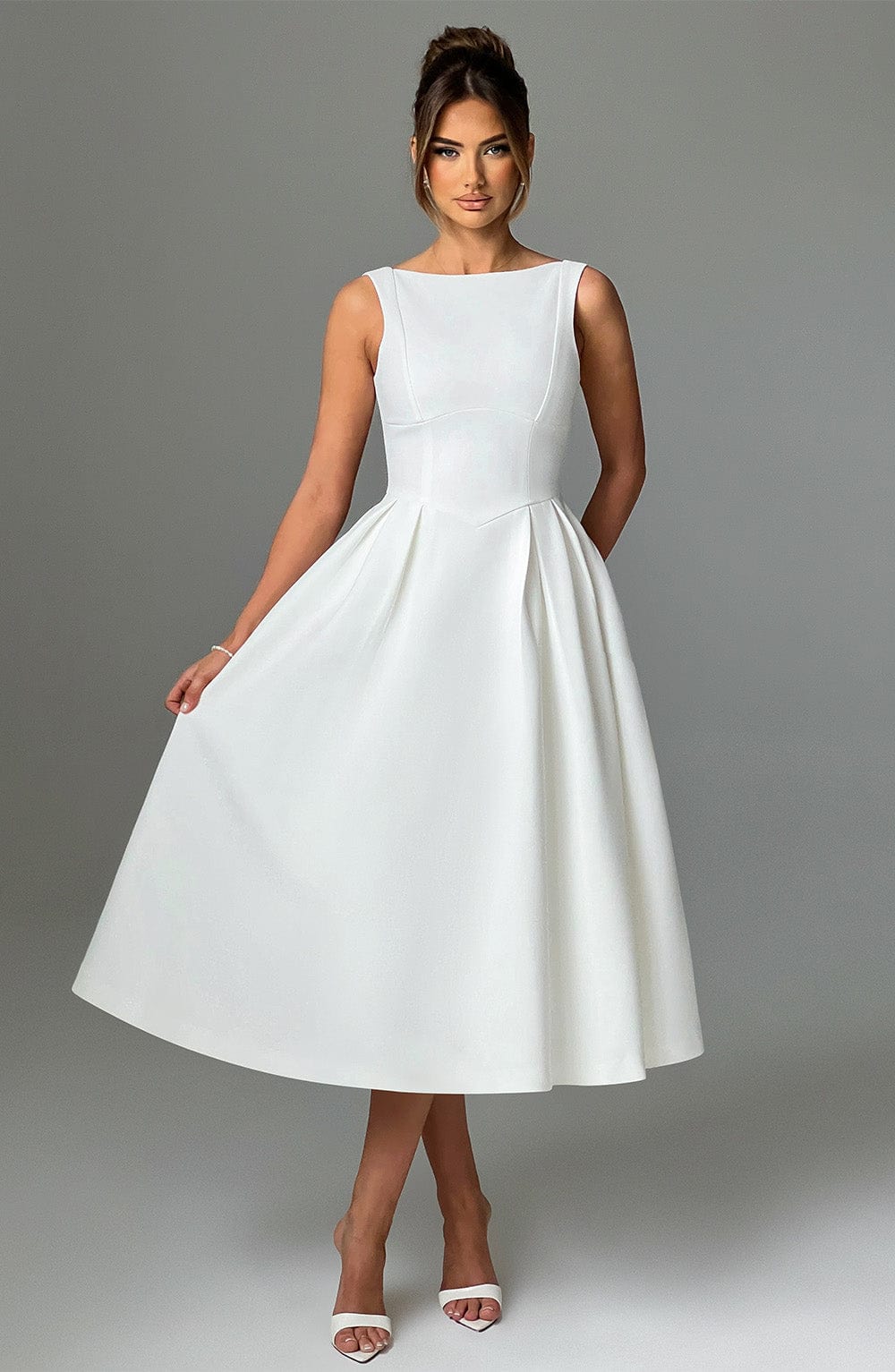 Vestido Midi Clarabella - Marfil