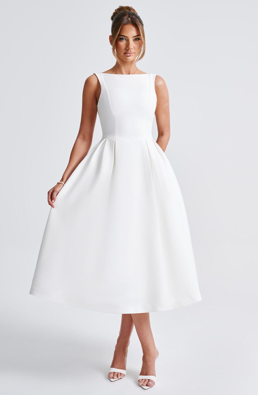 Vestido Midi Clarabella - Marfil