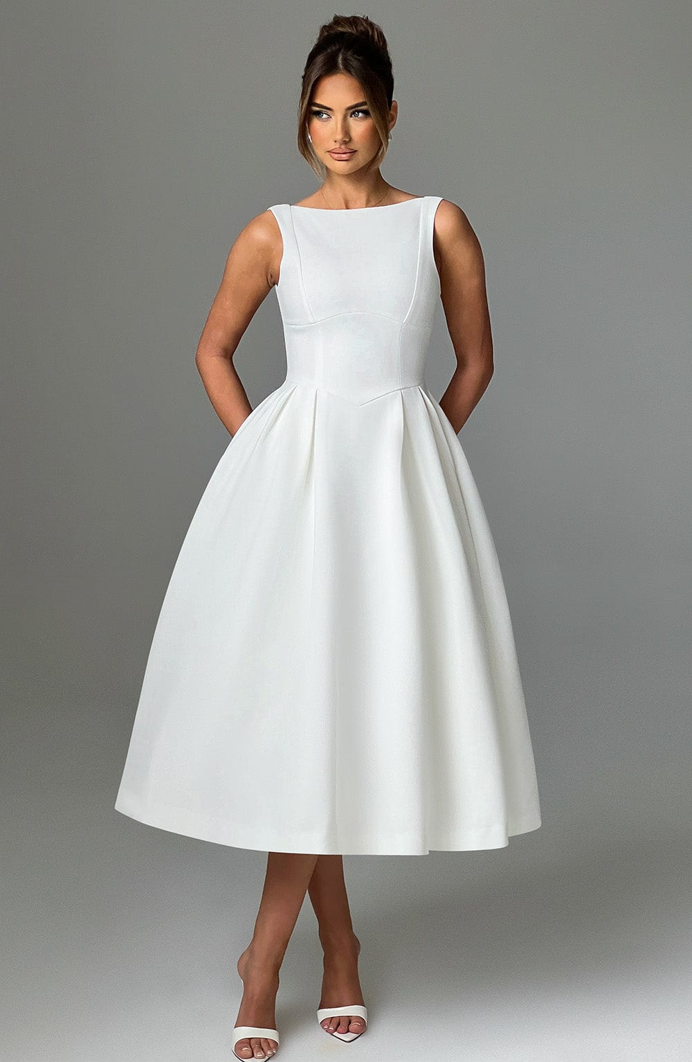 Vestido Midi Clarabella - Marfil