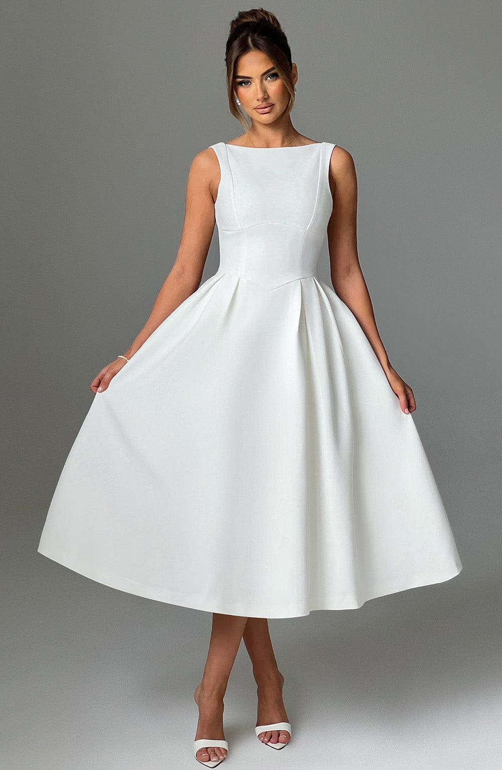 Vestido Midi Clarabella - Marfil