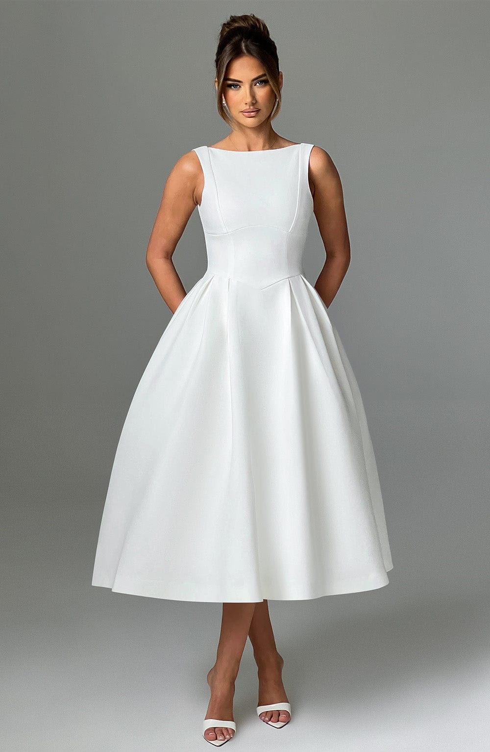 Vestido Midi Clarabella - Marfil
