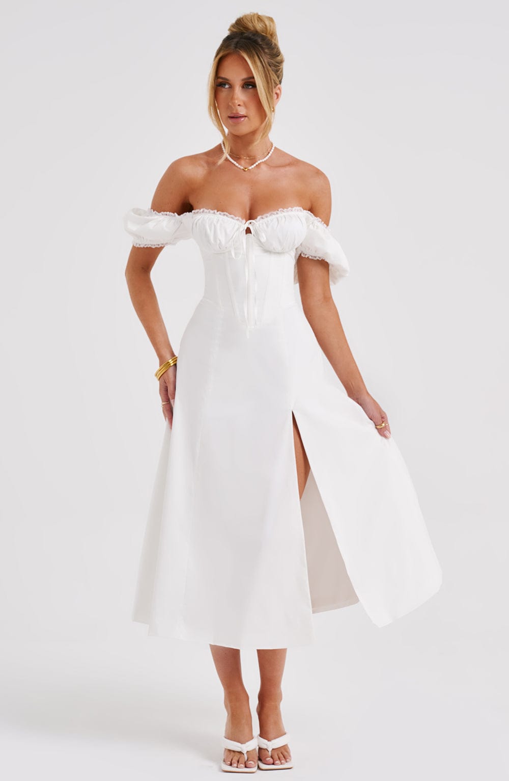Vestido Midi Courtney - Marfil