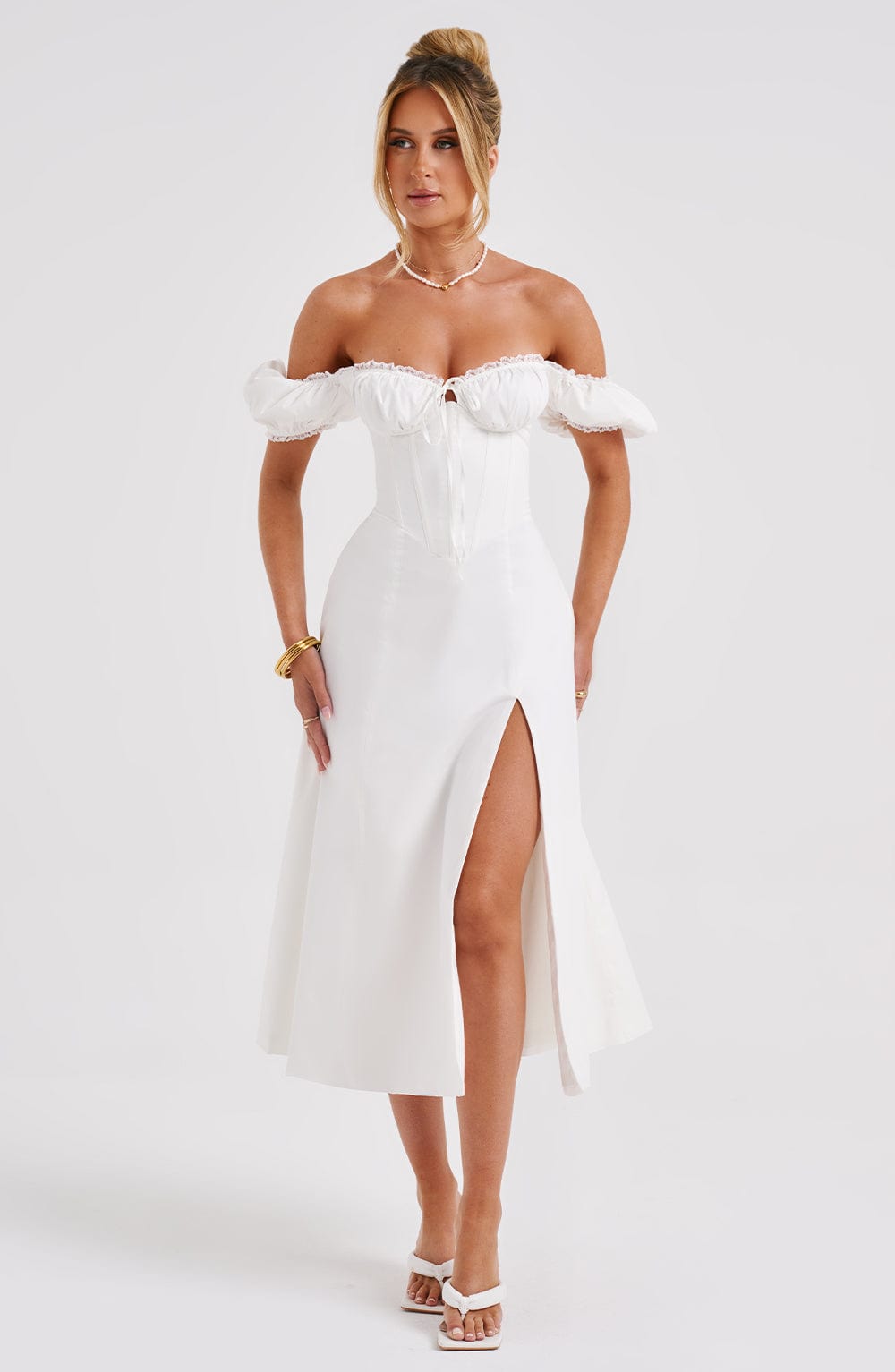 Vestido Midi Courtney - Marfil