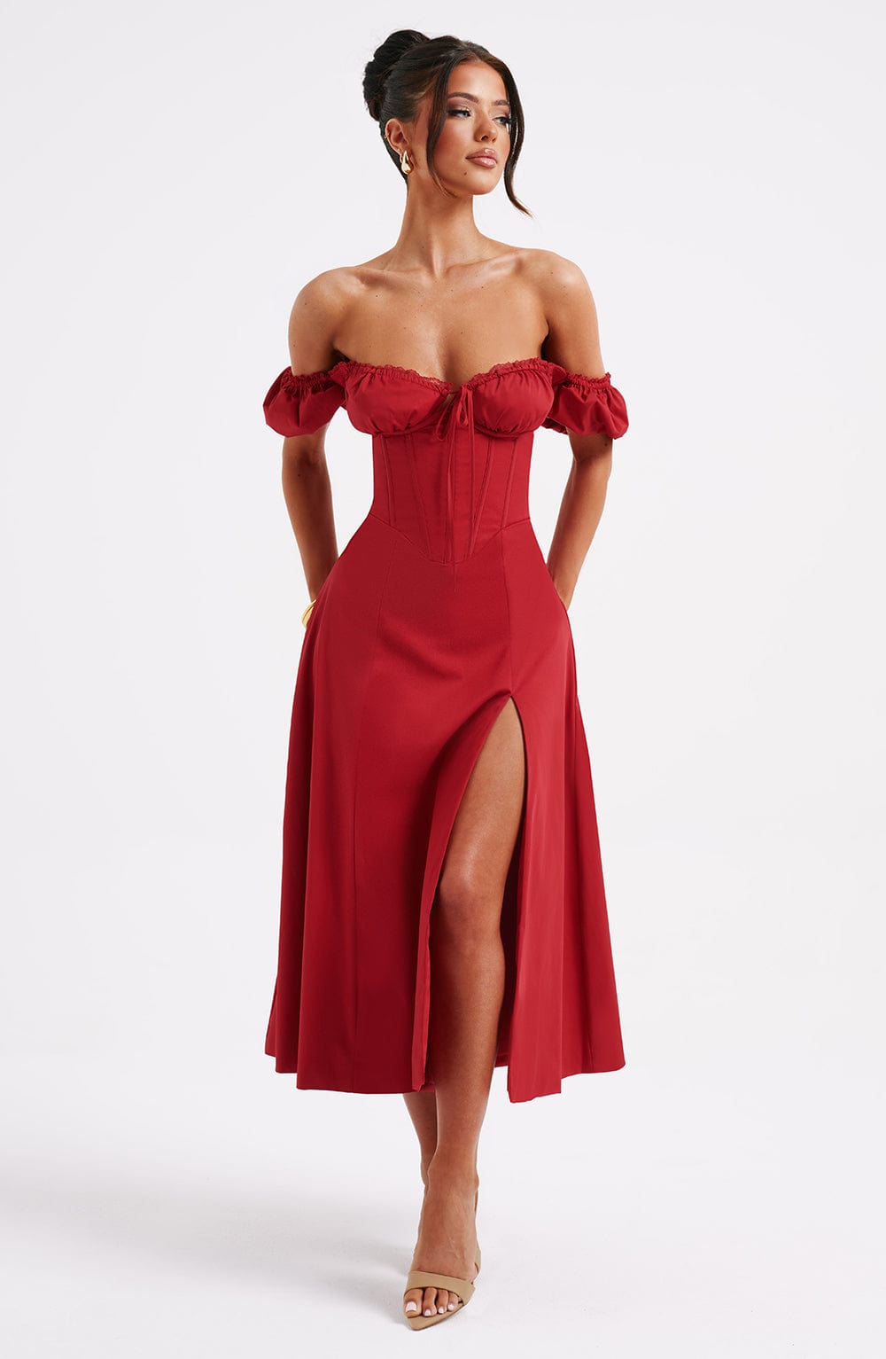 Vestido Midi Courtney - Rojo