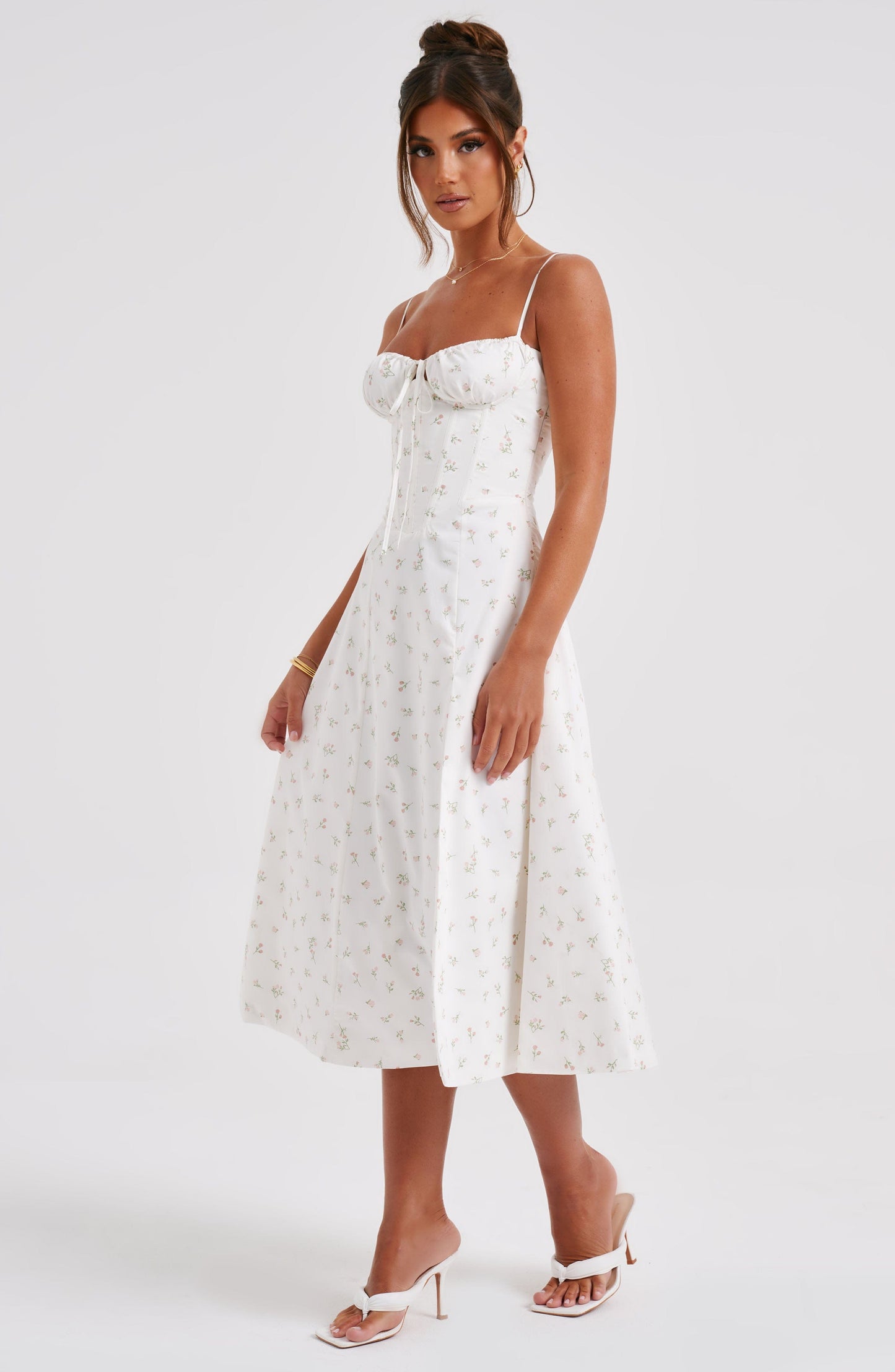 Vestido Midi Deanna - Estampado Floral en Rosa
