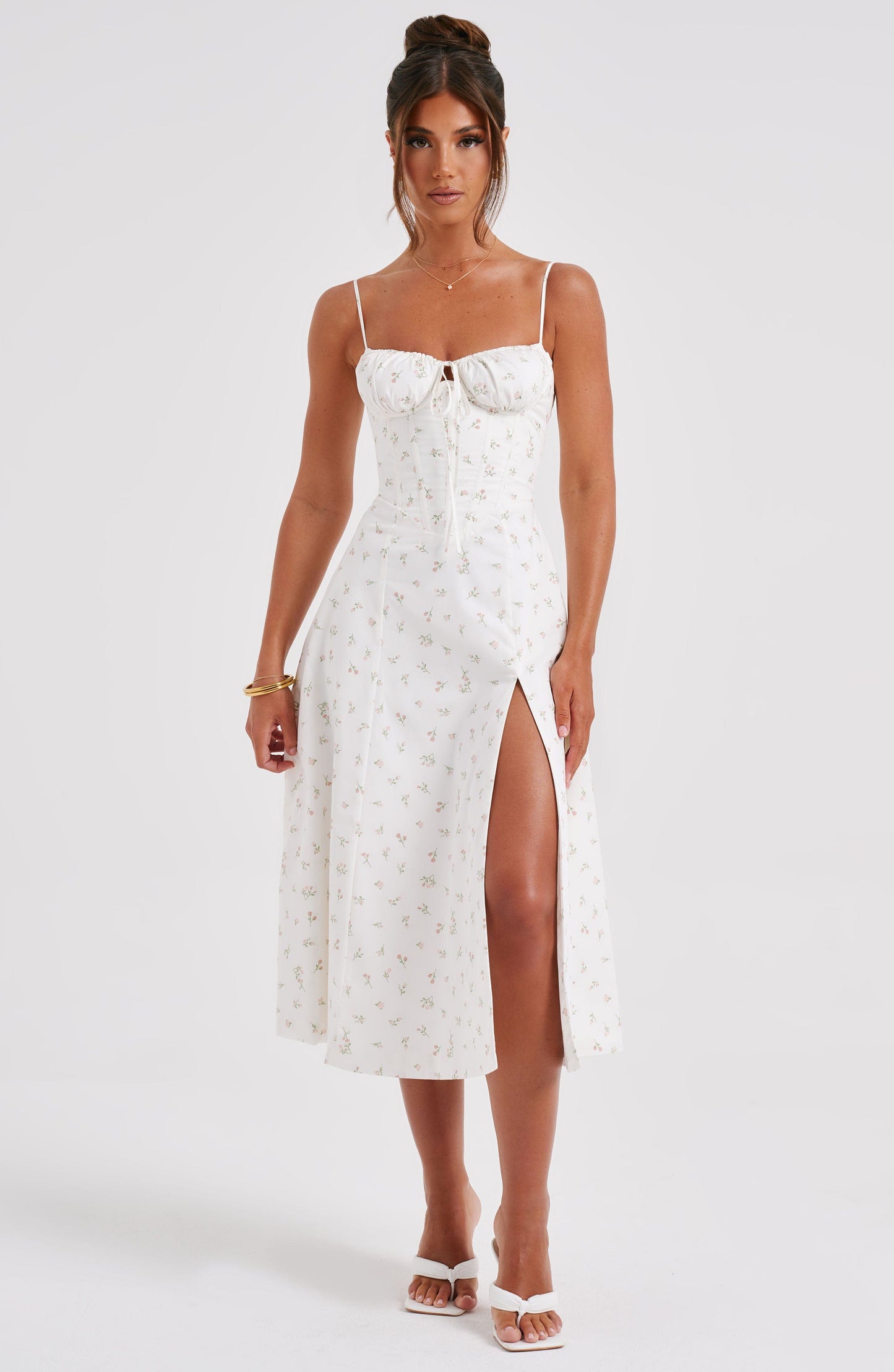 Vestido Midi Deanna - Estampado Floral en Rosa