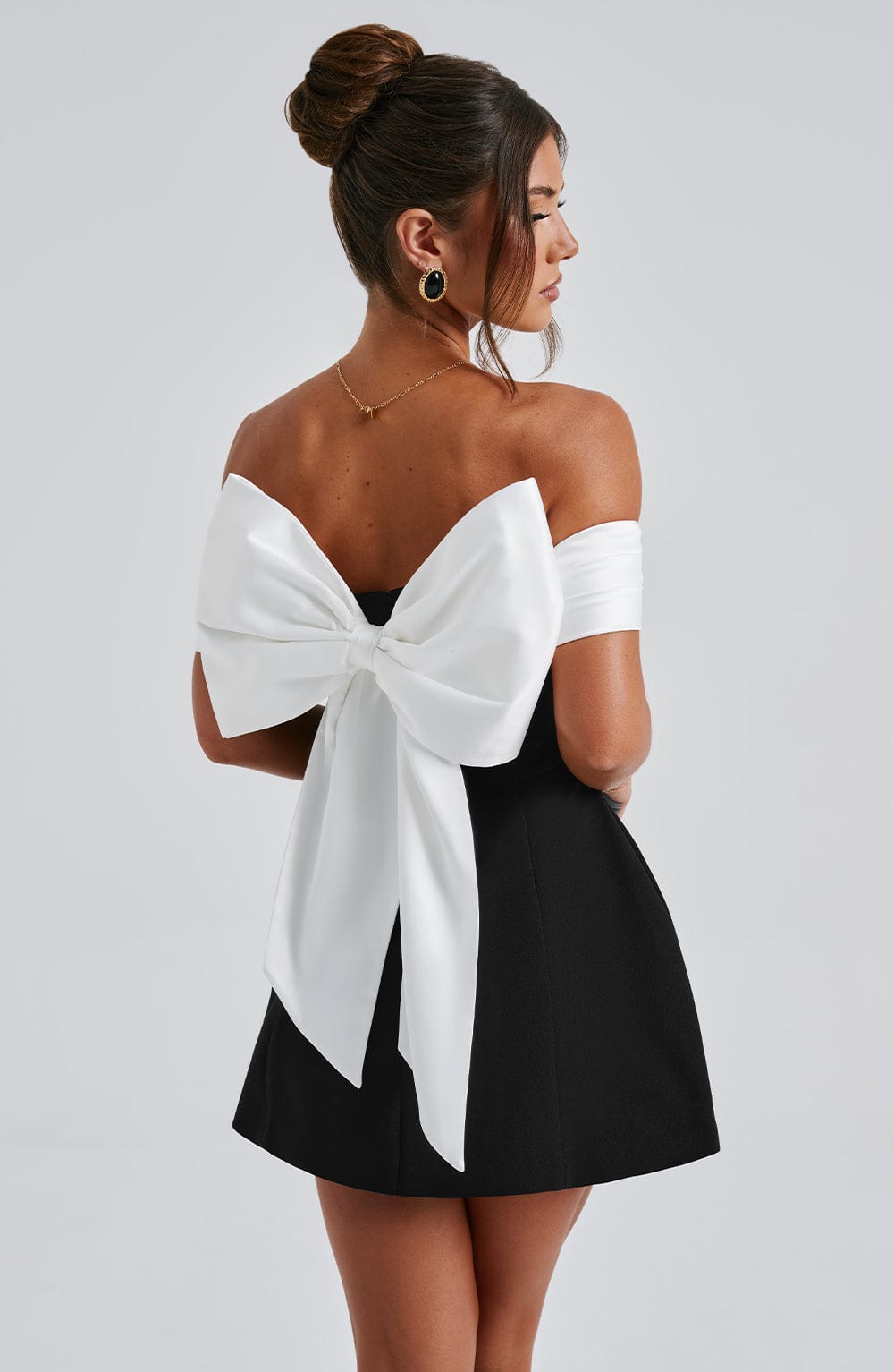 Vestido Mini Delta - Negro/Blanco