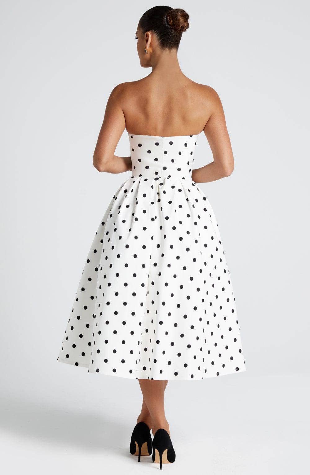 Vestido Midi Edith - Estampado de Lunares Negros