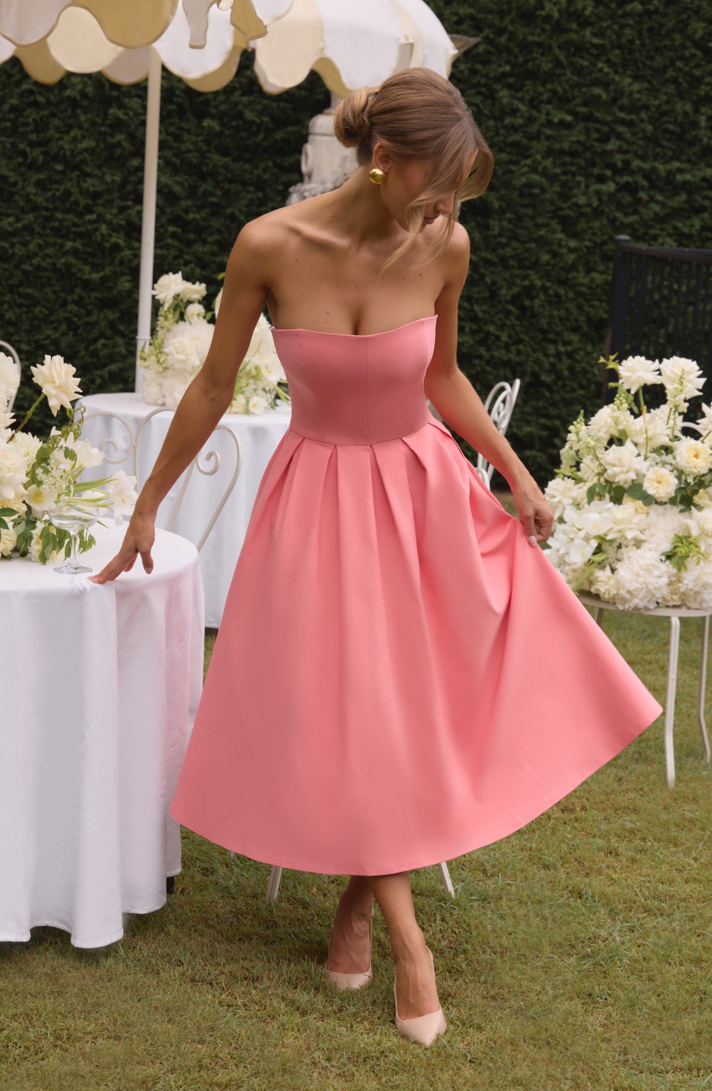 Vestido Midi Edith - Rosa Coral