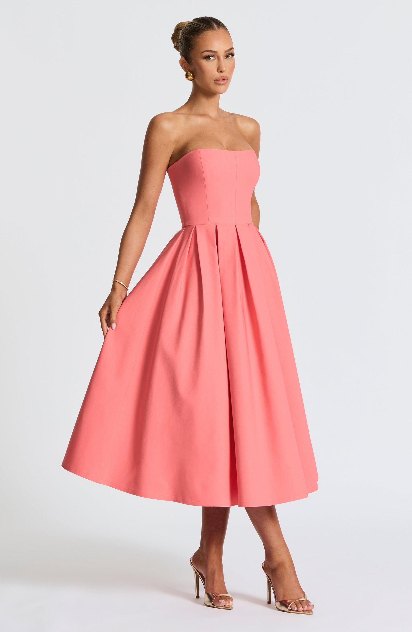 Vestido Midi Edith - Rosa Coral
