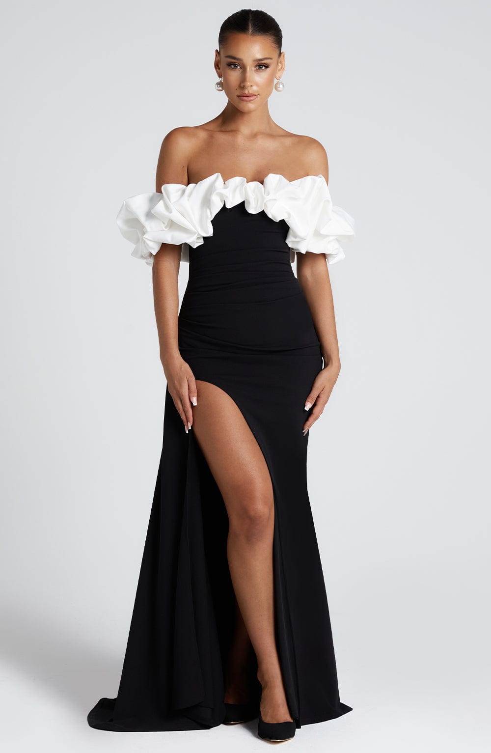Vestido Maxi Elsie - Negro/Blanco