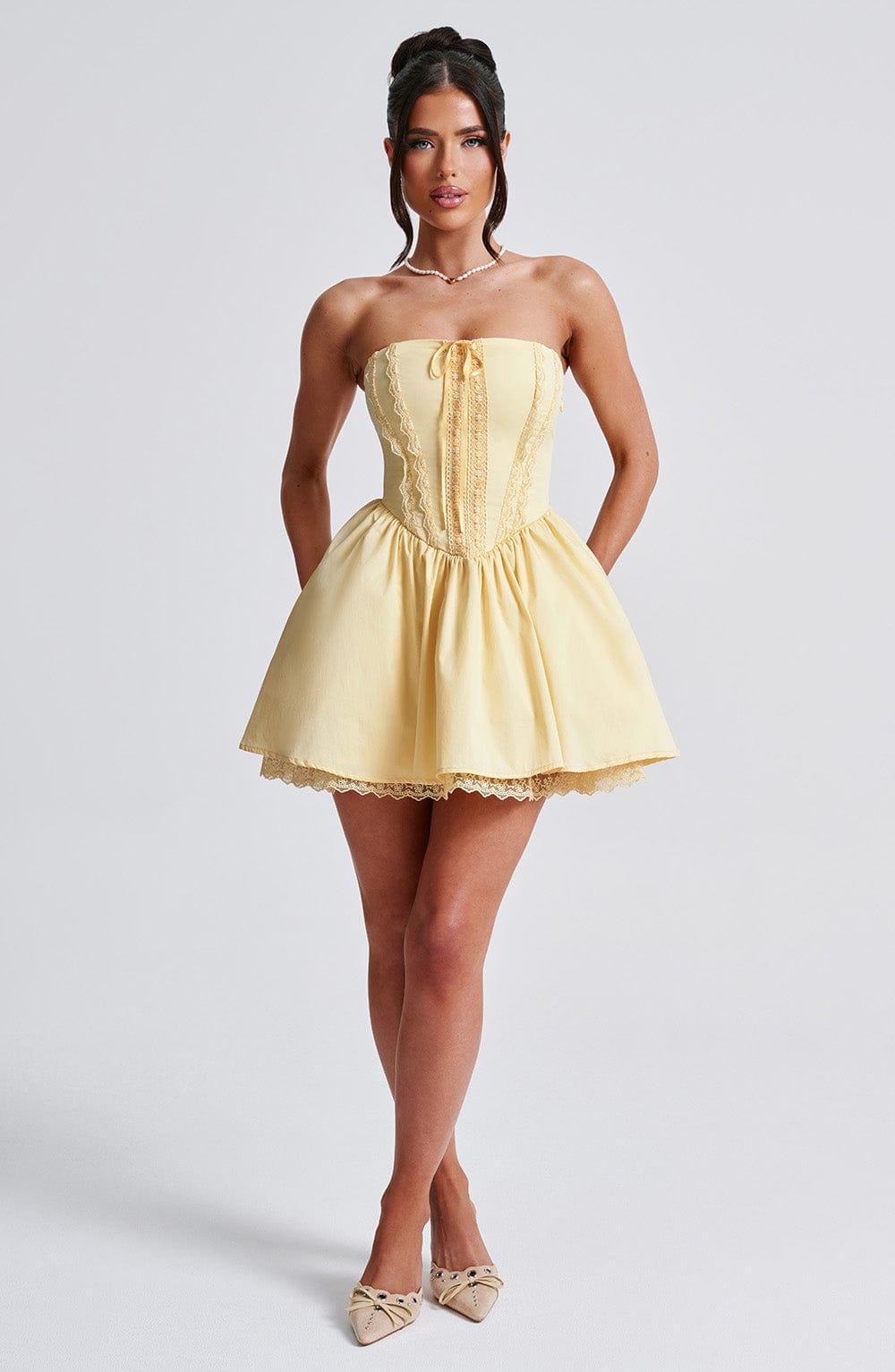 Vestido Mini Evie - Limón