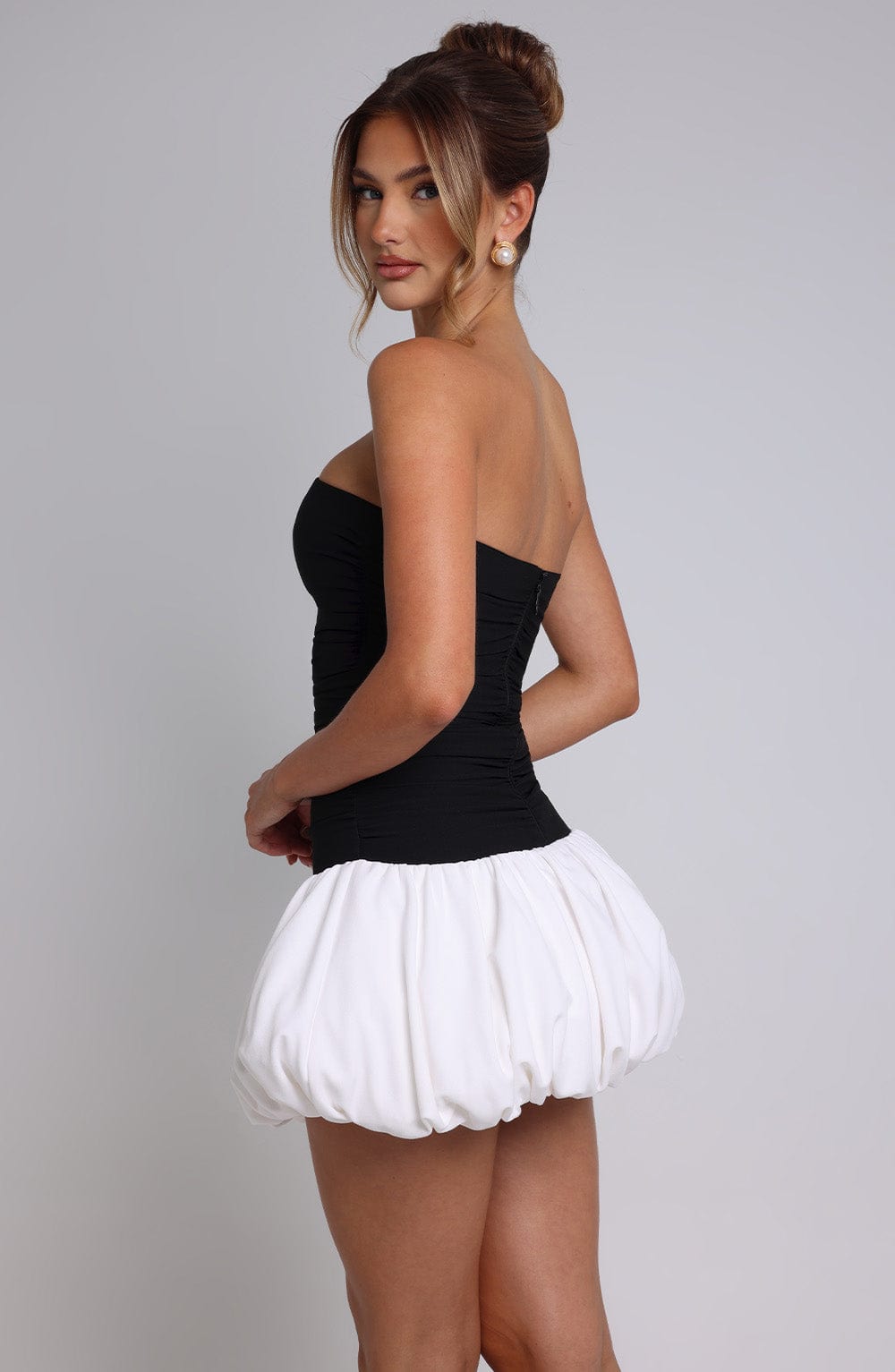 Vestido Mini Gemma - Negro/Blanco