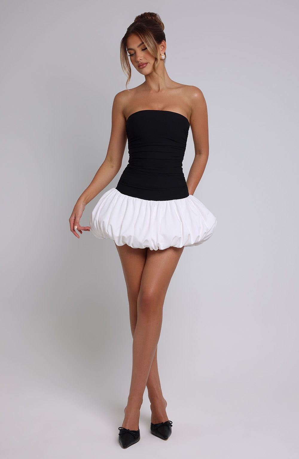 Vestido Mini Gemma - Negro/Blanco