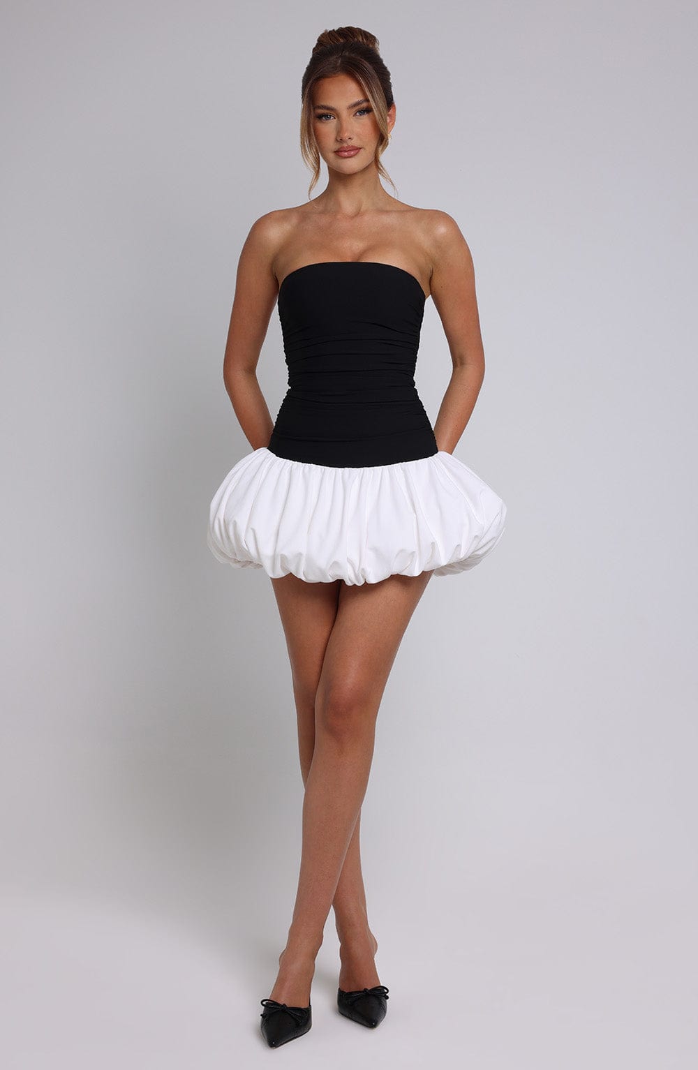 Vestido Mini Gemma - Negro/Blanco