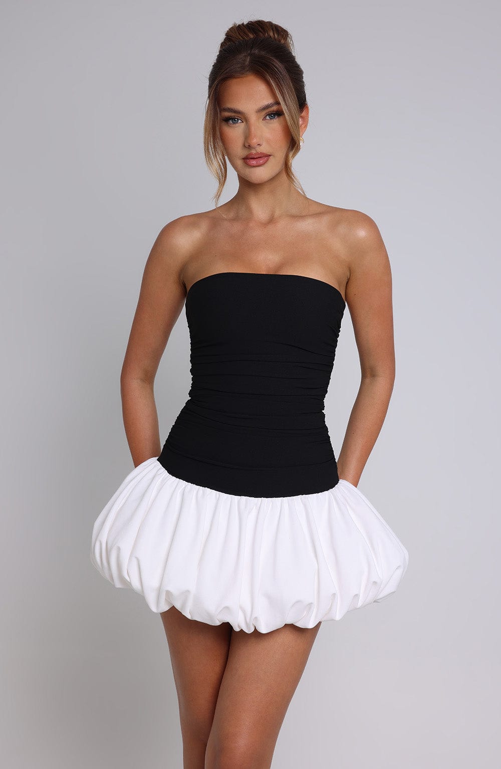 Vestido Mini Gemma - Negro/Blanco