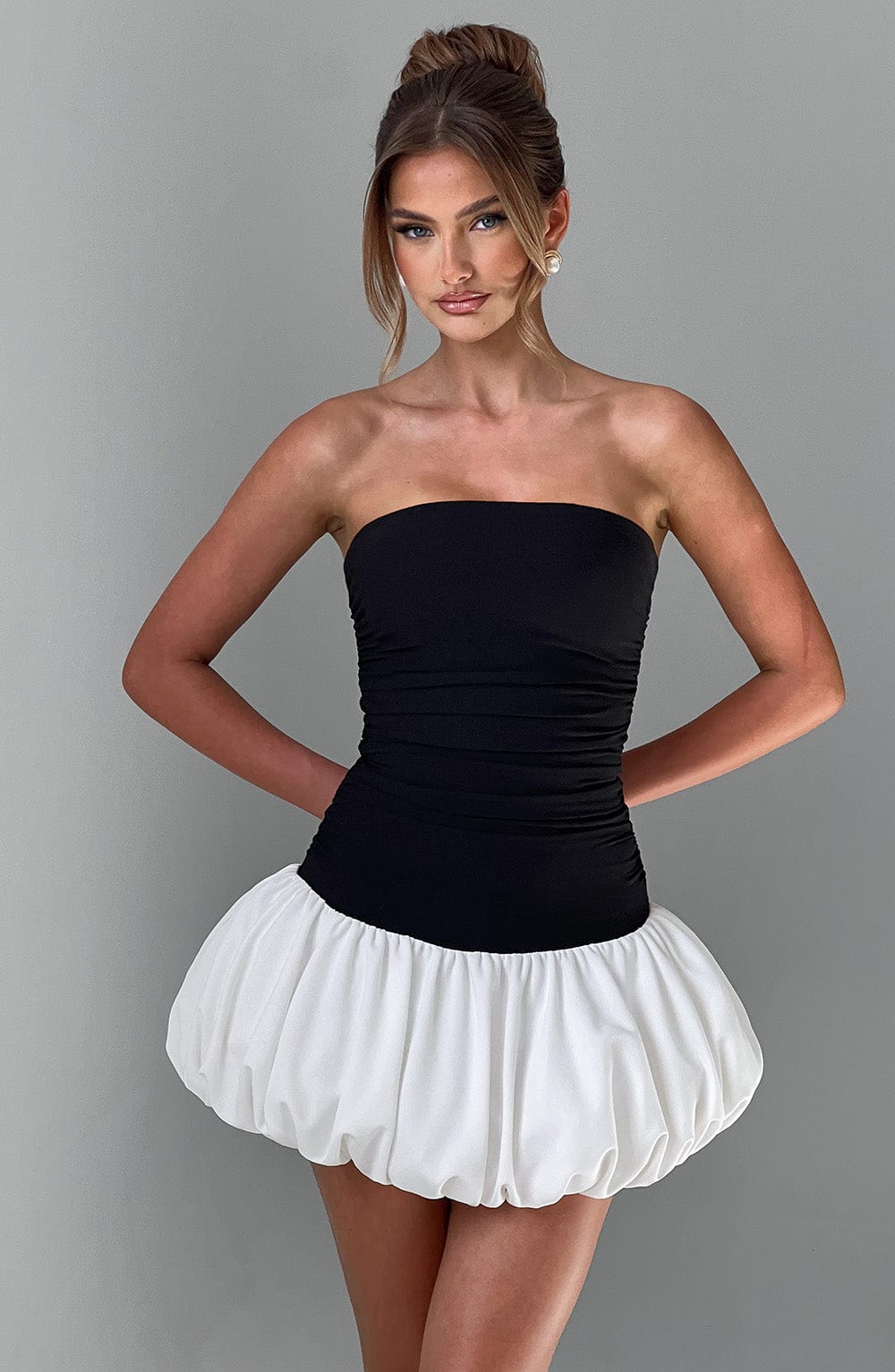 Vestido Mini Gemma - Negro/Blanco