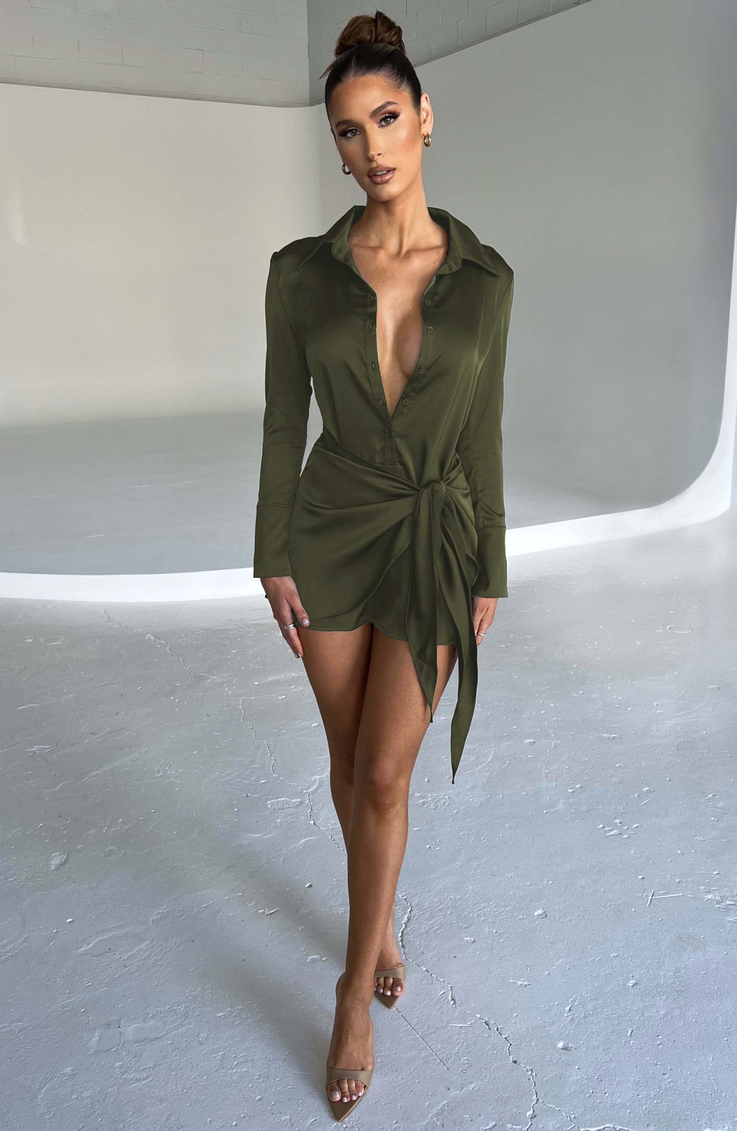 Vestido Mini Gianna - Caqui