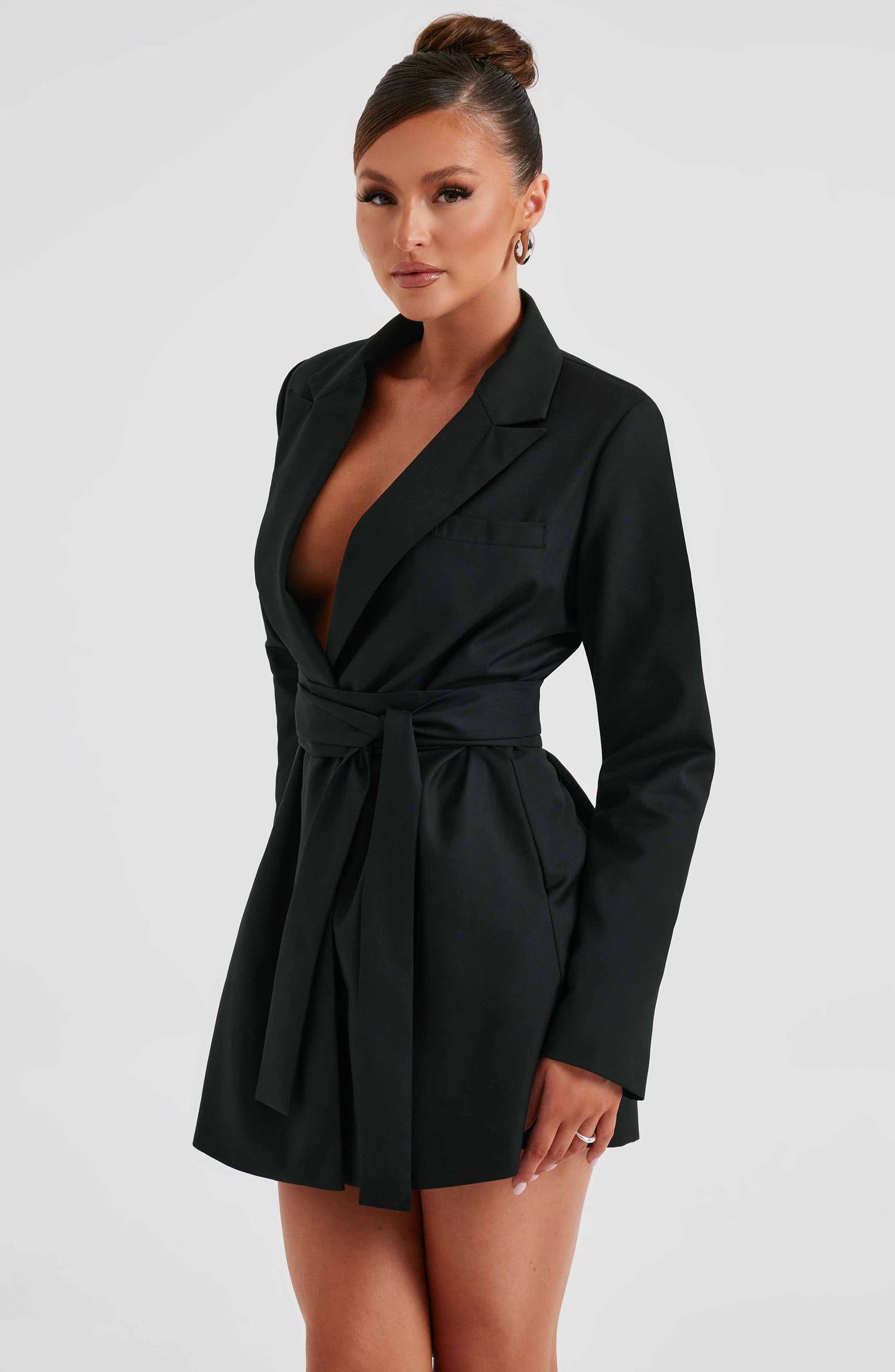 Vestido traje de mezcla de algodón - Negro