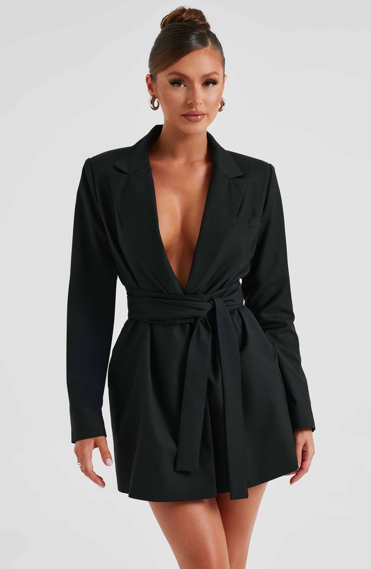 Vestido traje de mezcla de algodón - Negro