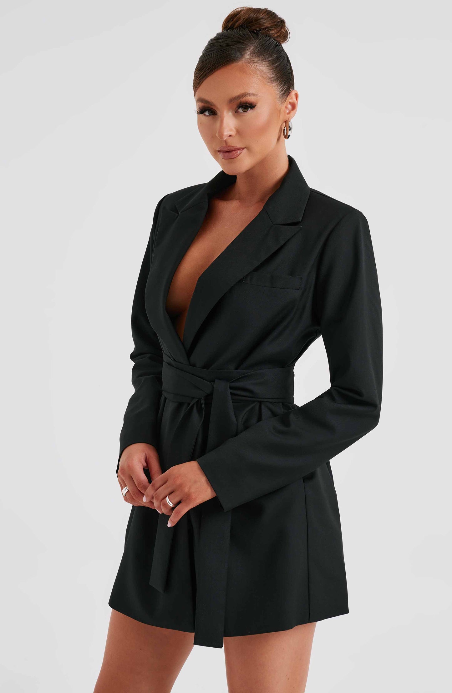 Vestido traje de mezcla de algodón - Negro