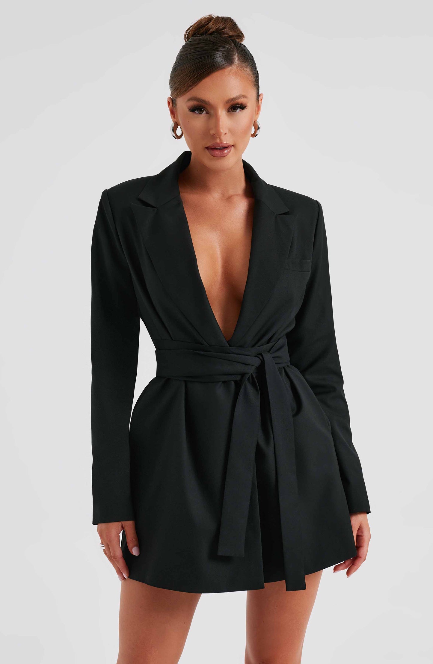 Vestido traje de mezcla de algodón - Negro