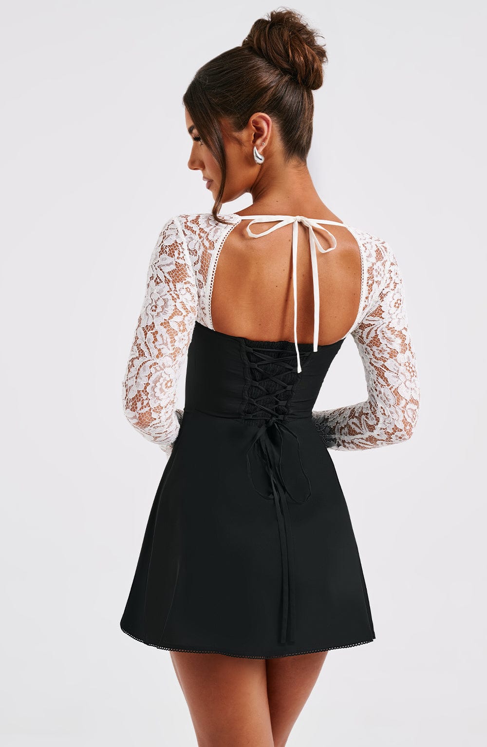 Vestido Mini Jacinta - Negro/Blanco