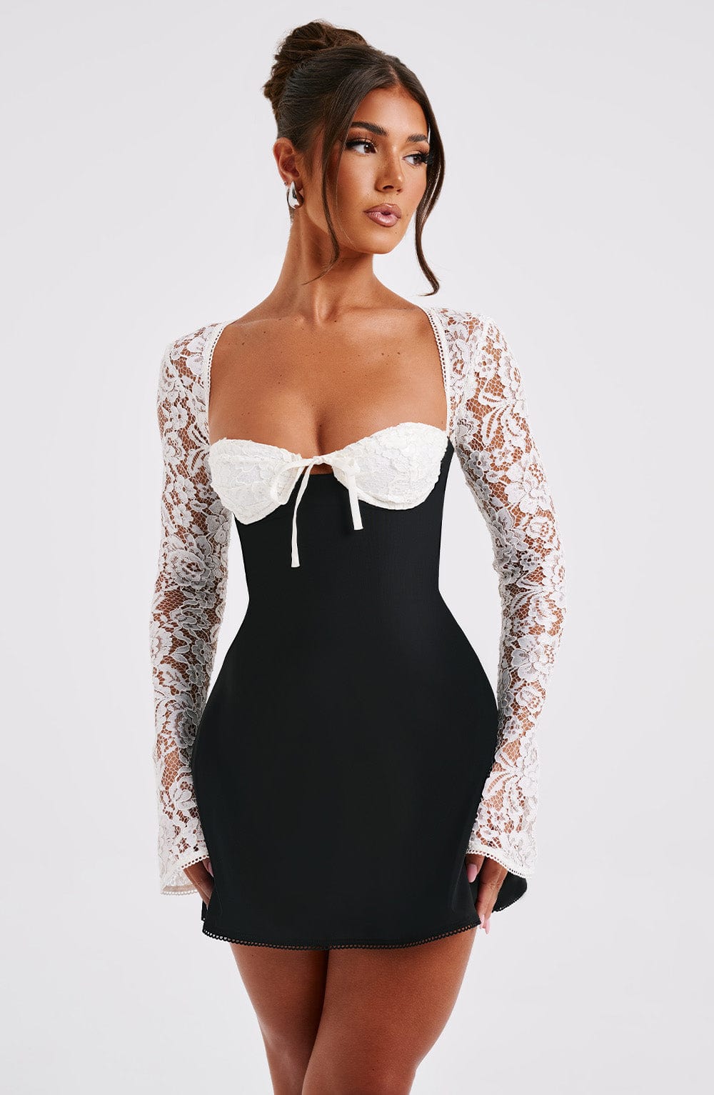 Vestido Mini Jacinta - Negro/Blanco