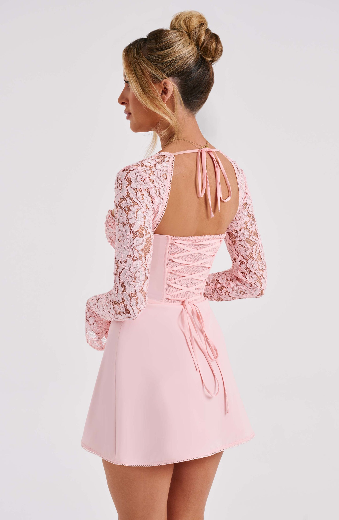 Vestido Mini Jacinta - Rosa Claro