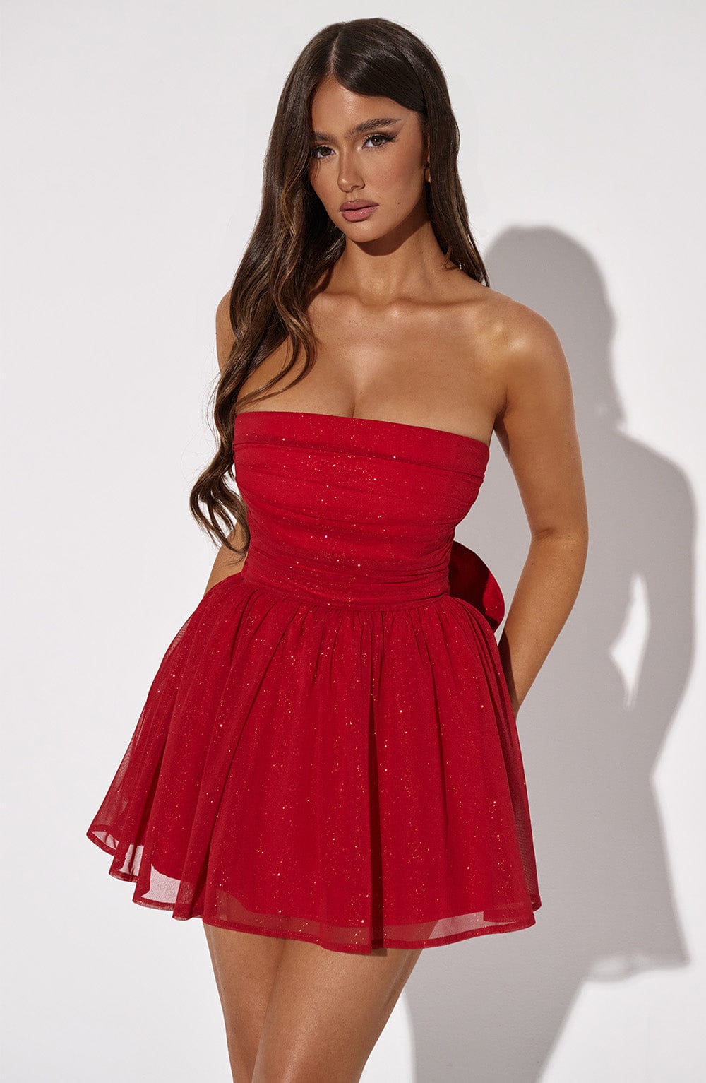 Vestido Mini Katrina - Brillo Rojo