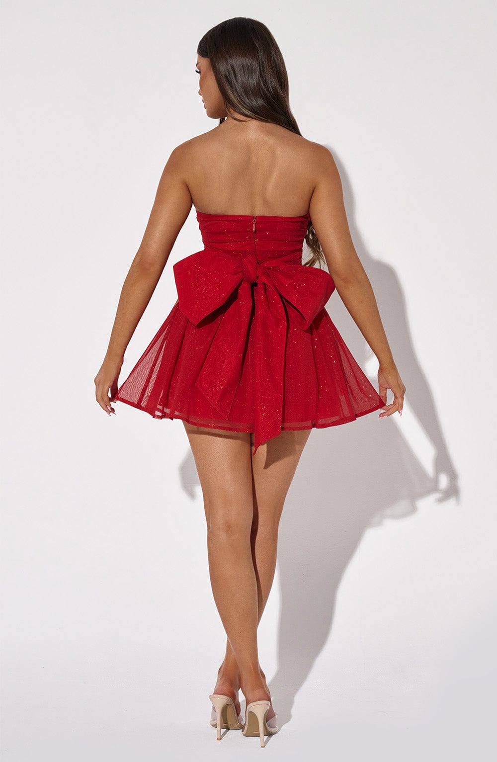 Vestido Mini Katrina - Brillo Rojo