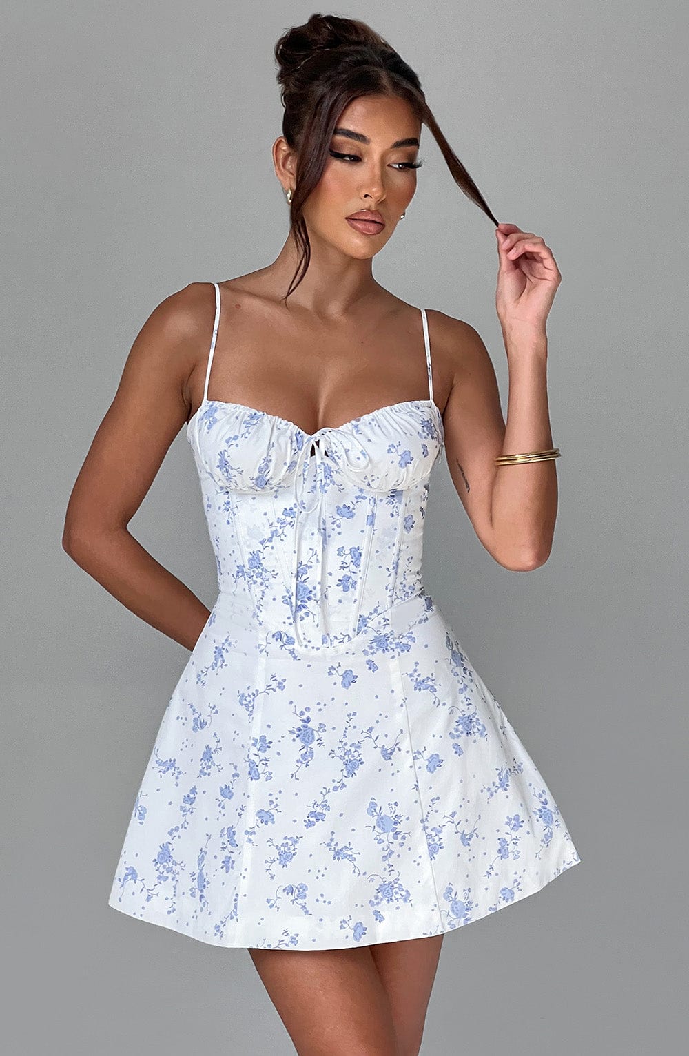 Vestido Mini Lacey - Estampado Ditsy Azul
