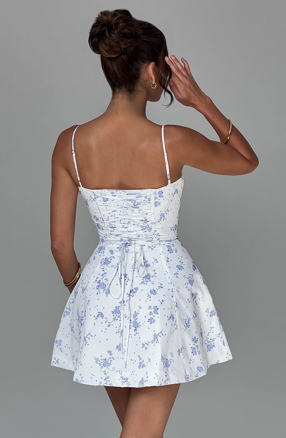 Vestido Mini Lacey - Estampado Ditsy Azul