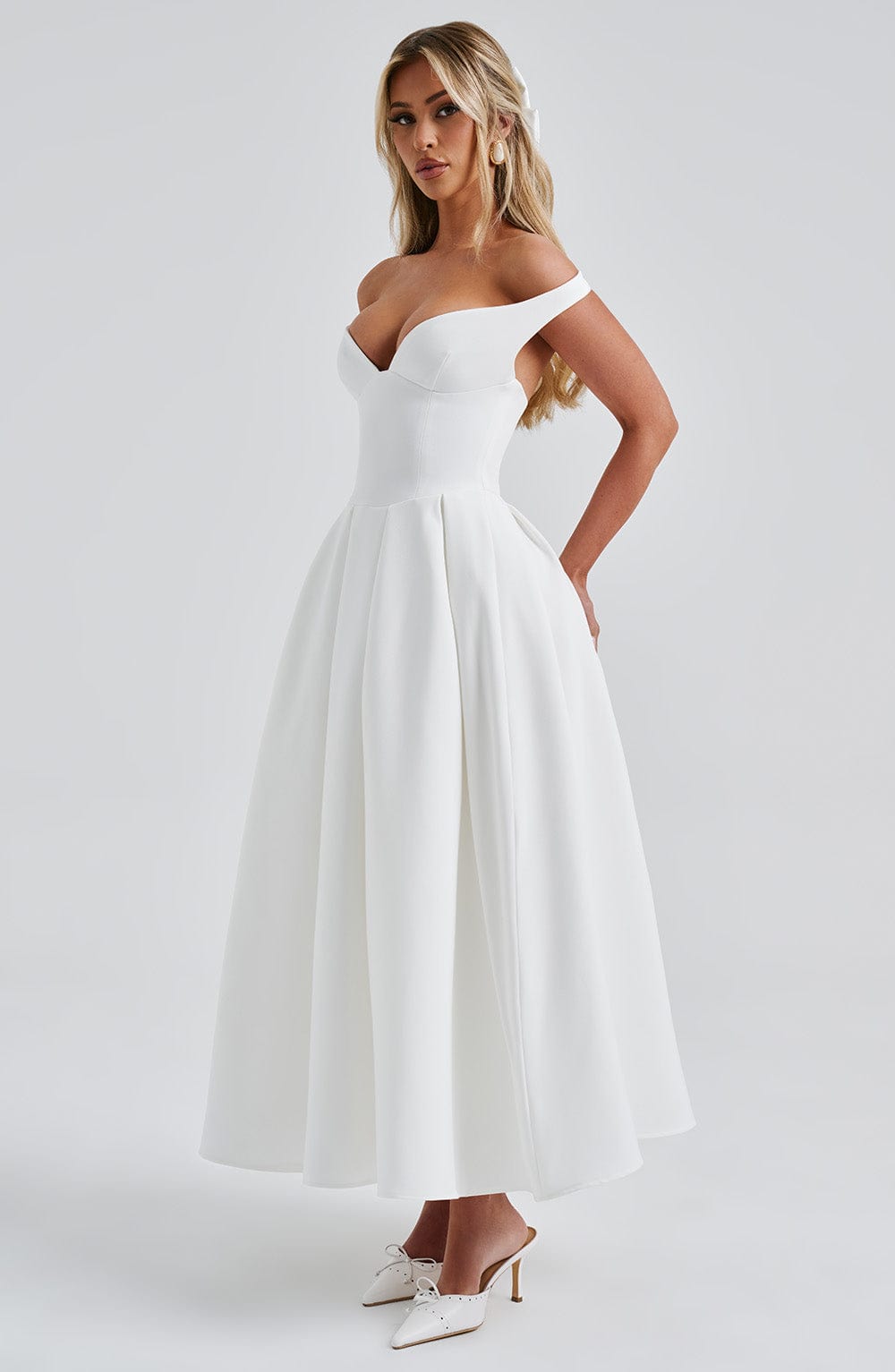 Vestido Midi Lanetta - Marfil