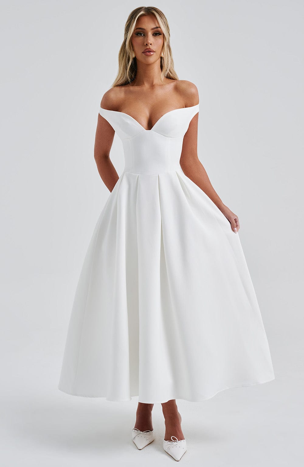 Vestido Midi Lanetta - Marfil