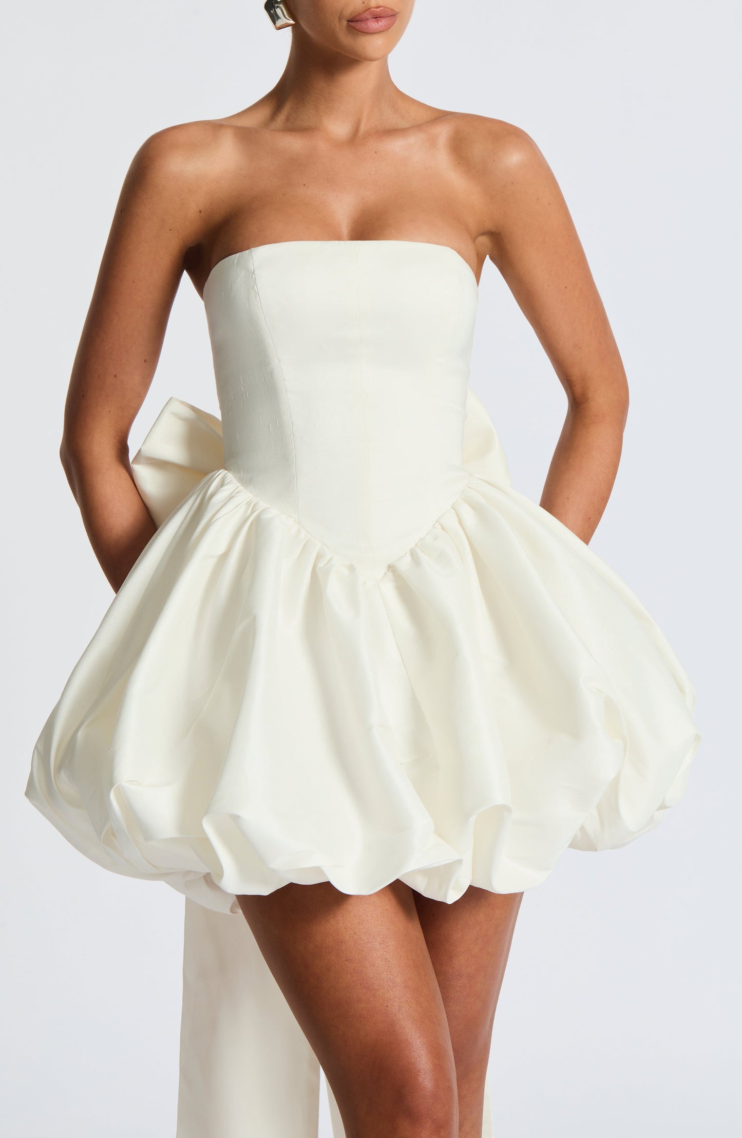 Vestido Mini Lotus - Marfil