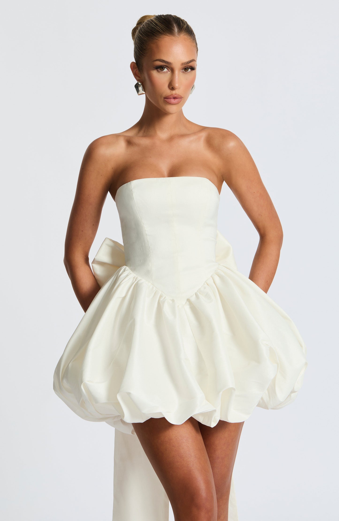 Vestido Mini Lotus - Marfil