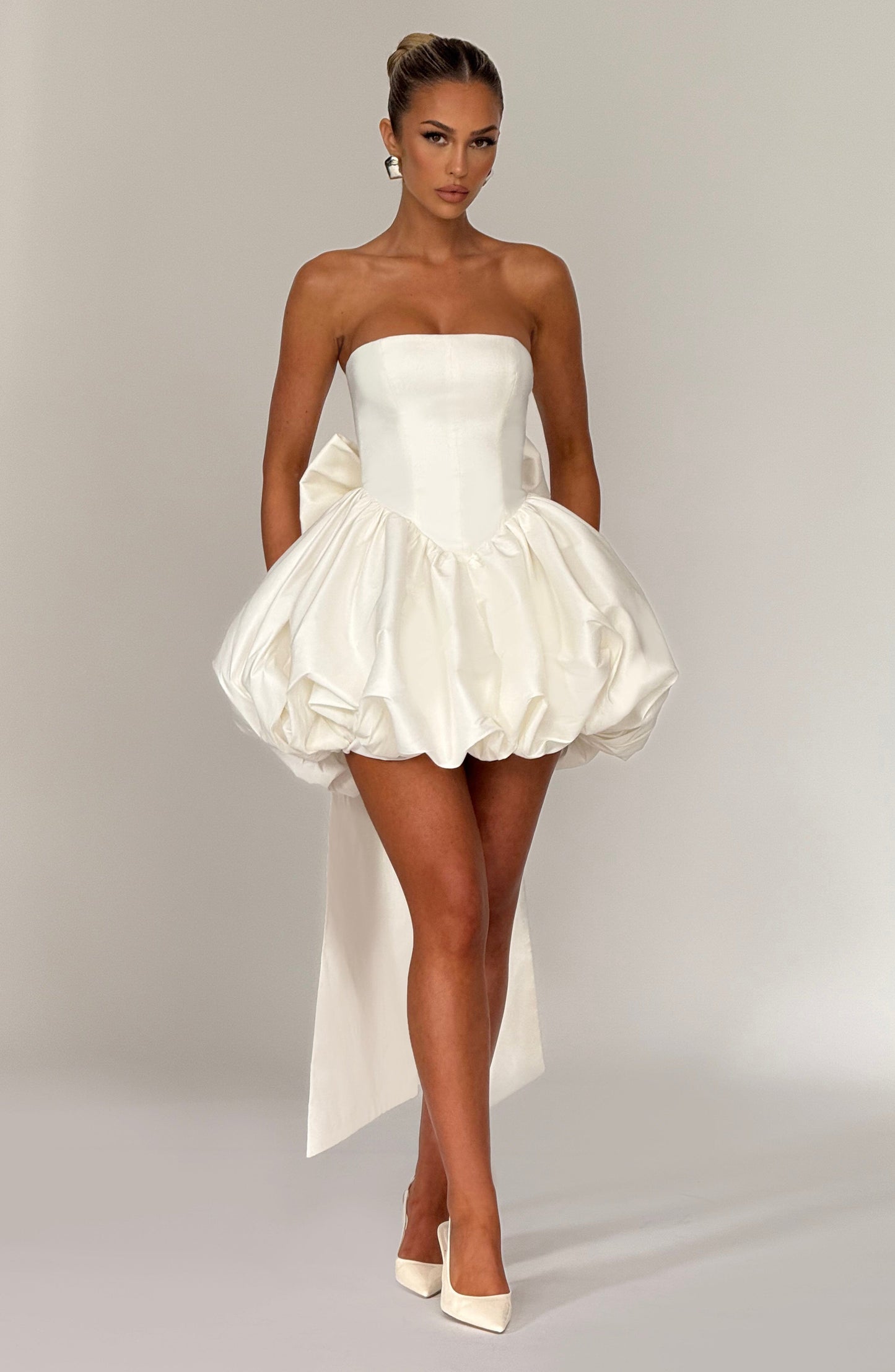 Vestido Mini Lotus - Marfil