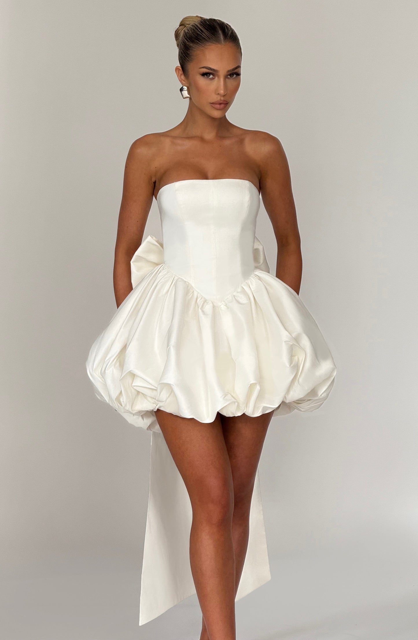 Vestido Mini Lotus - Marfil