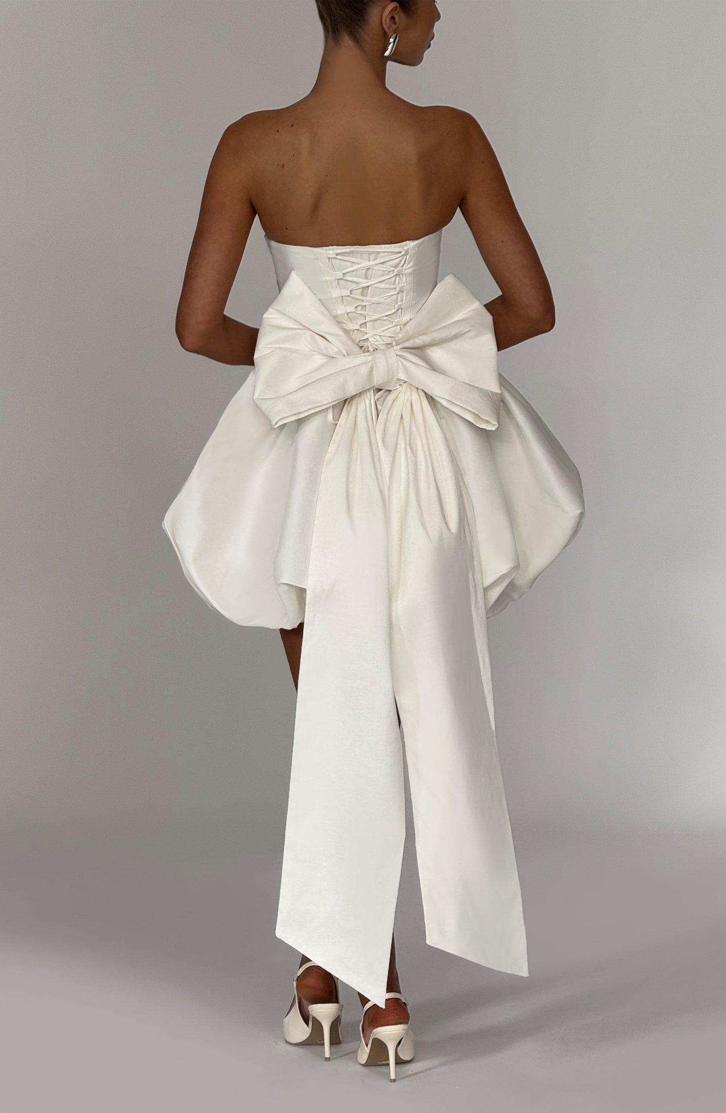 Vestido Mini Lotus - Marfil